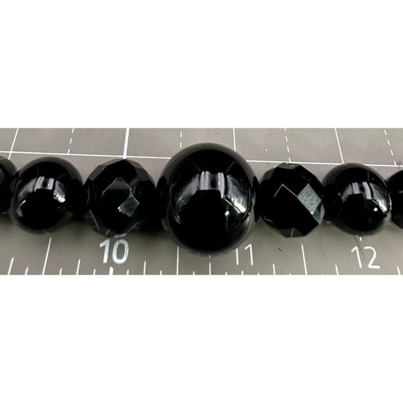 J King DTR Semi Precious Black Stone Faceted and other Shape 24" Necklace - Picture 2 of 3